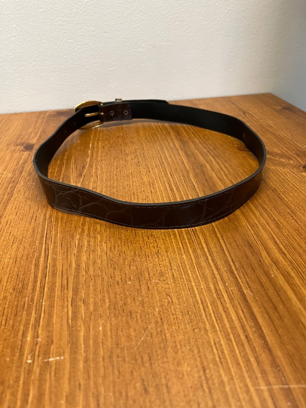 Women's Brown Vinyl Belt 37" - Picture 3 of 16